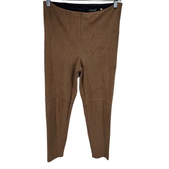 Lysse Womens Faux Suede Leggings Fitted Tight Ankle Stretch Brown Size Small - Picture 1 of 11